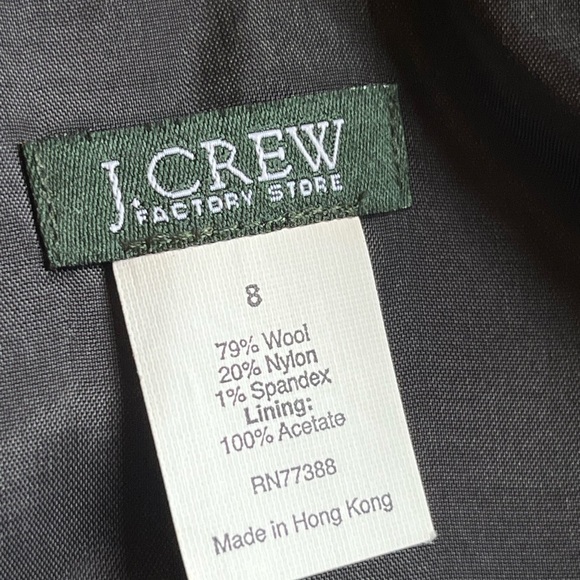 J. Crew Wool Blend Gray Striped Preppy Clueless Y2K Pleated Wrap Skirt - Picture 7 of 7